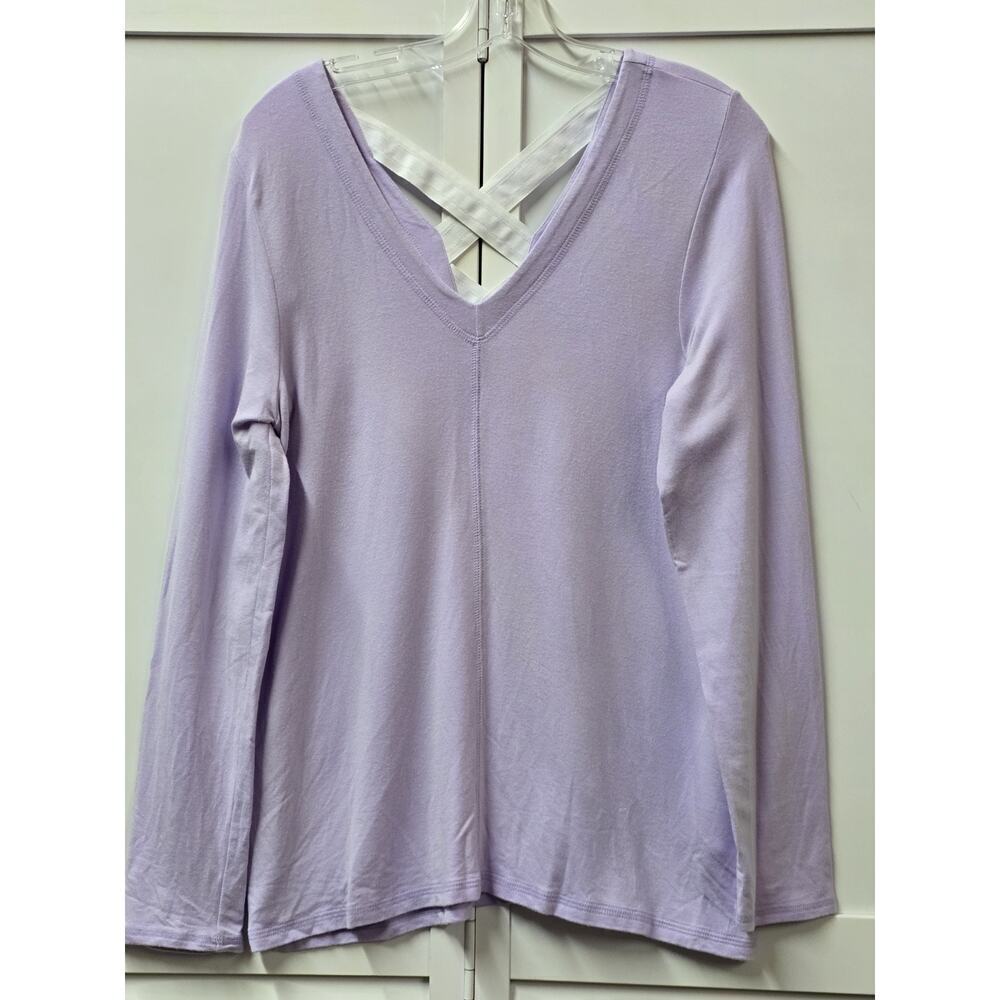 Lilly Pulitzer Areli Pullover "Lilac" Tunic Lattice Back Top-Size Medium Long Sl